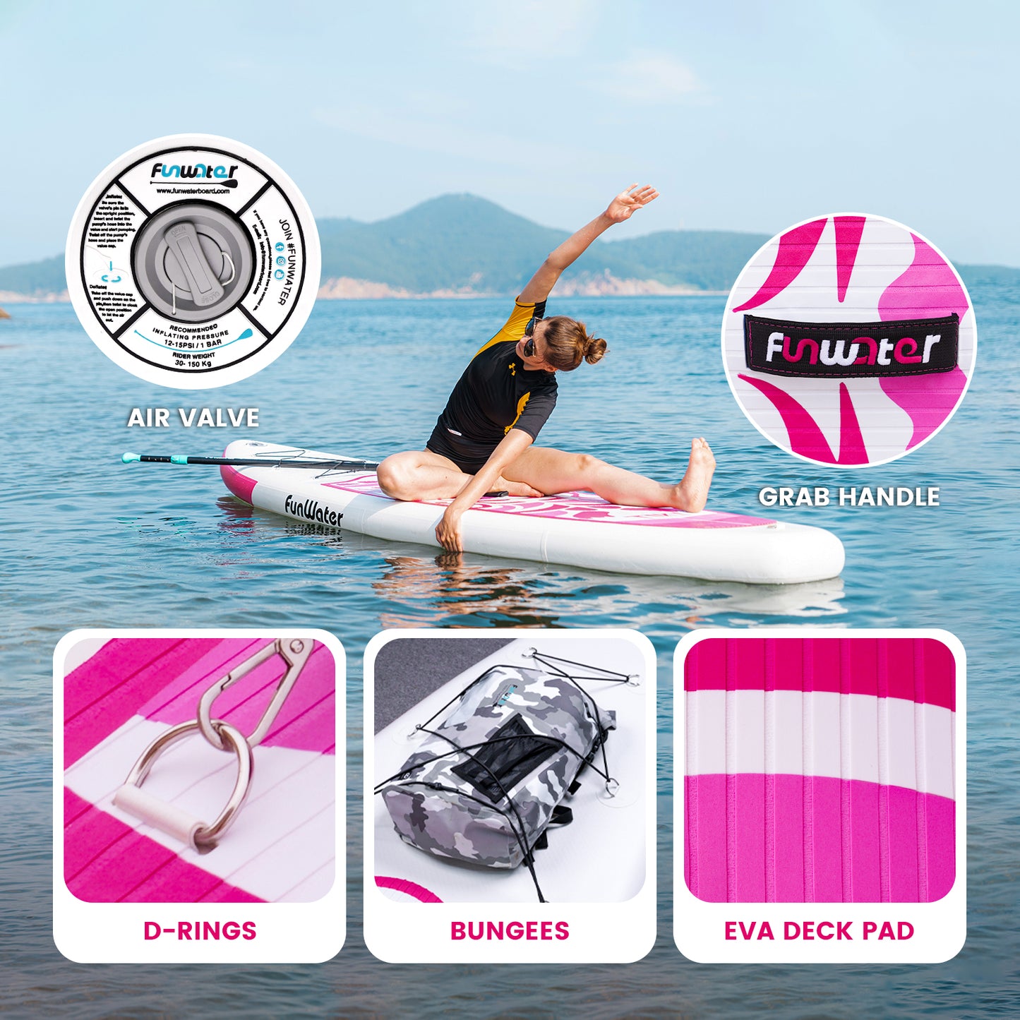 SUP daska u kompletu - FunWater Tiki Pink
