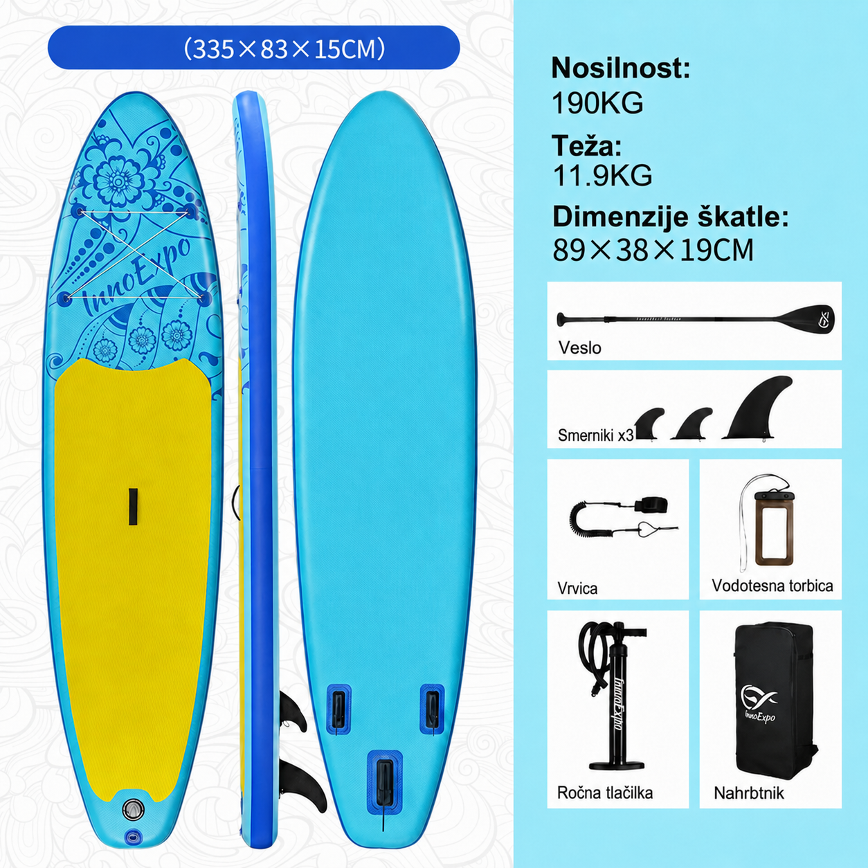 SUP daska u kompletu - Innovate Aloha - Plava