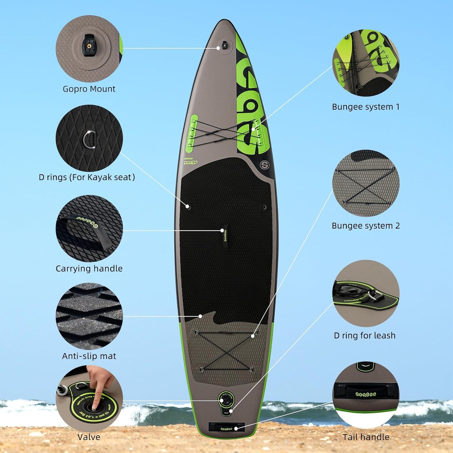 SUP daska u setu - Premium - Tamna 