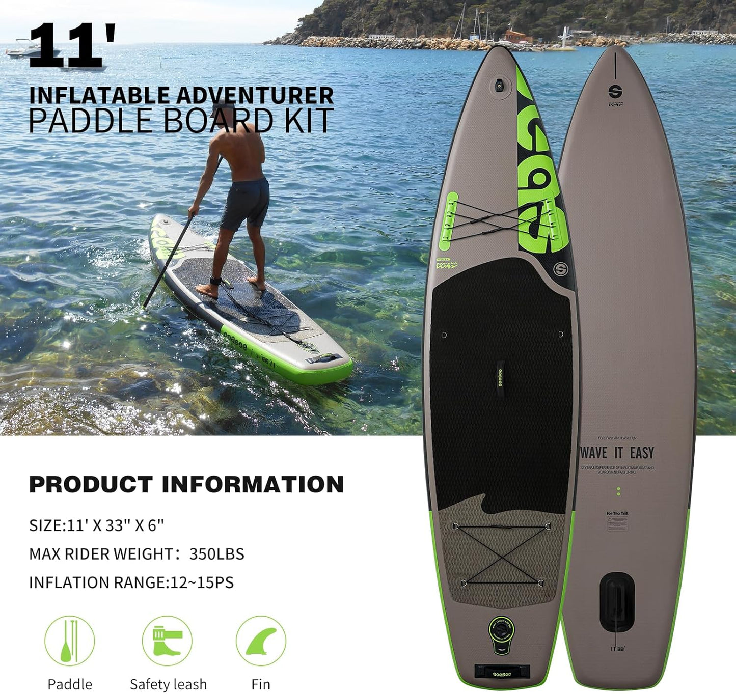 SUP daska u setu - Premium - Tamna 