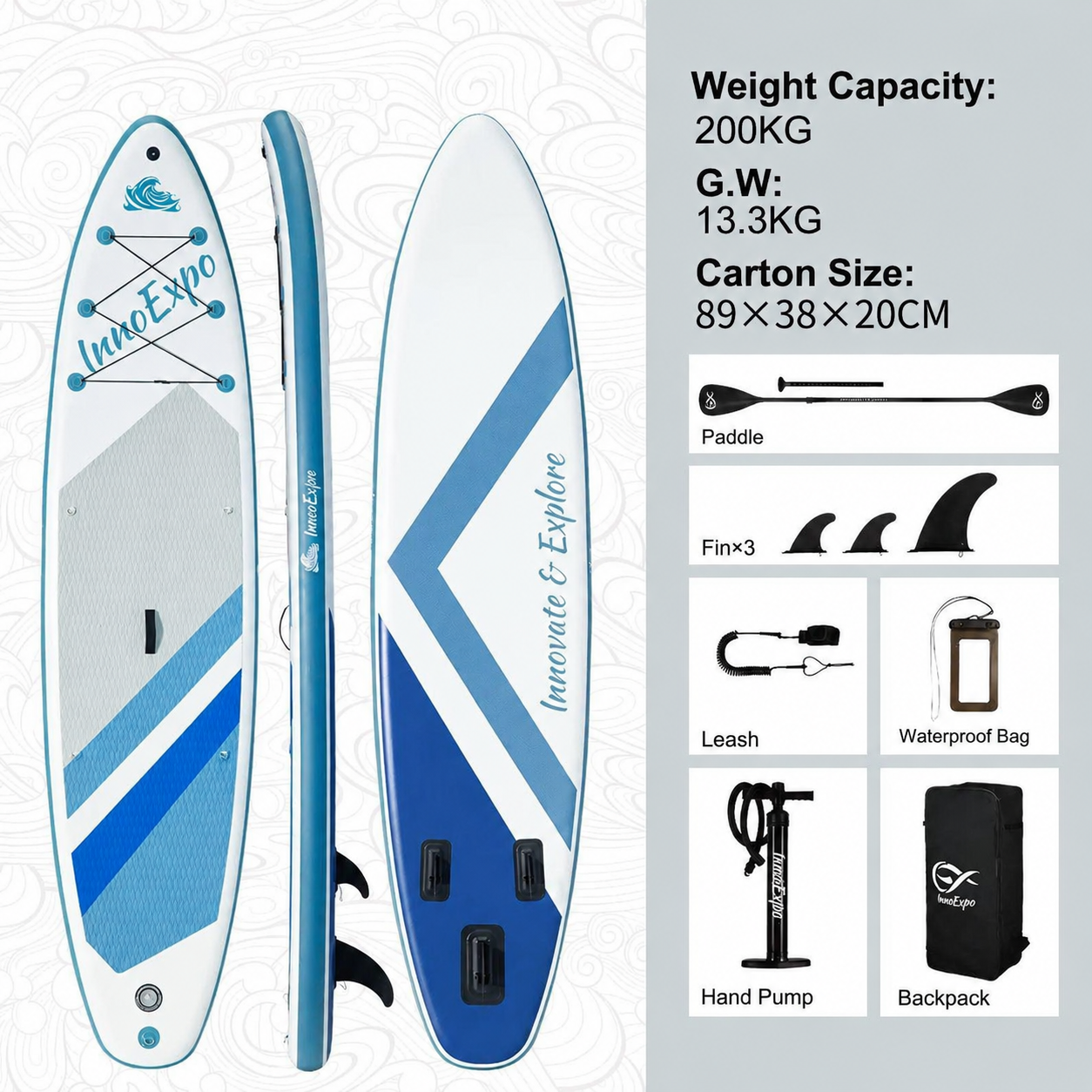SUP daska u kompletu - Innovate Stripes Navy