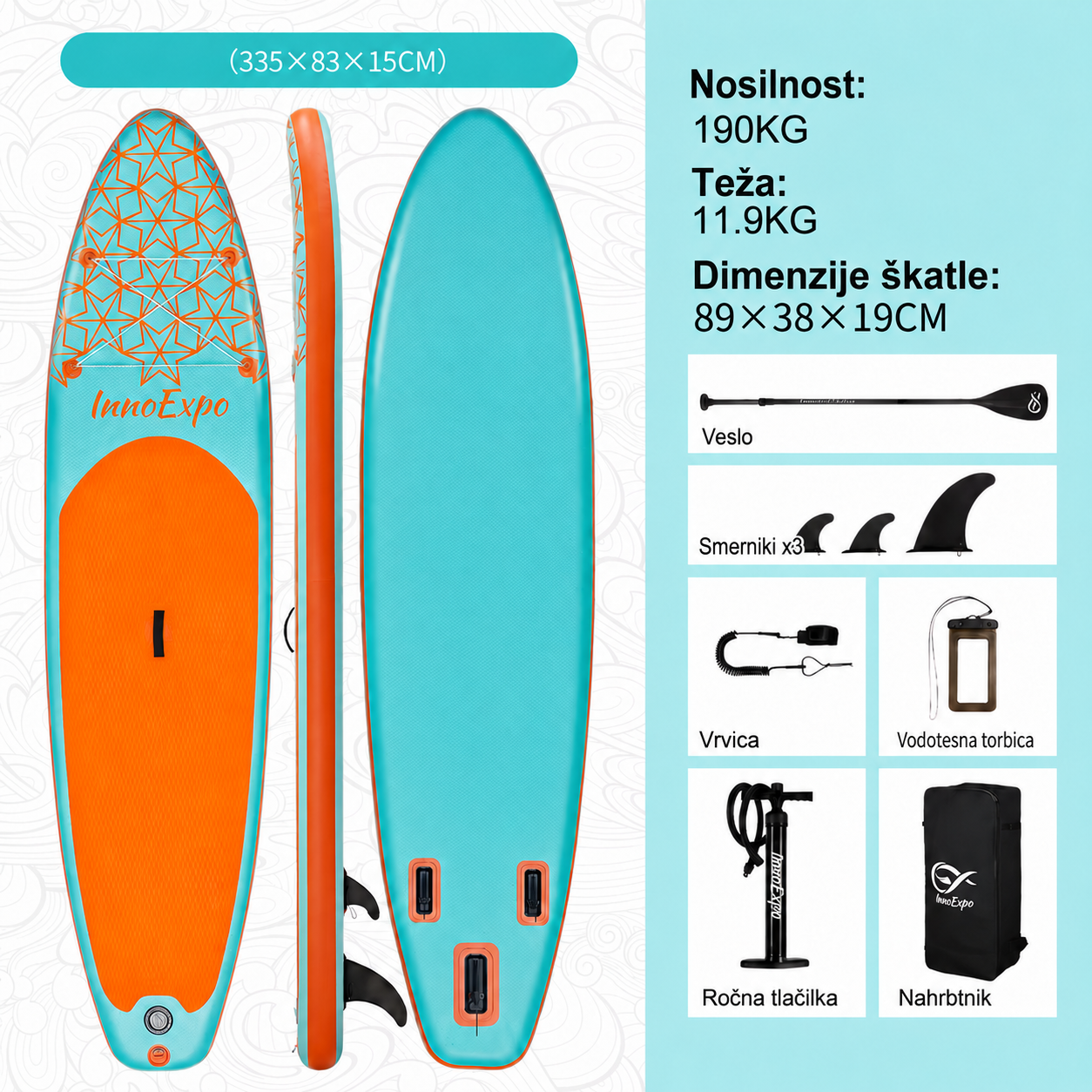 SUP daska u kompletu - Innovate Aloha - Zelena